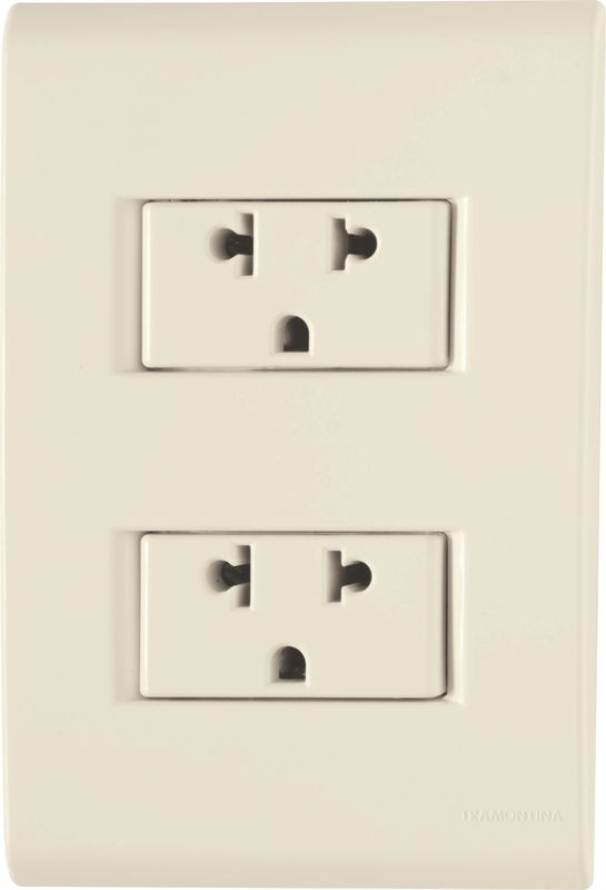 CONJUNTO ARMADO 2 TOMACORRIENTES 2P+T 10A-15A 250V BEIGE LIZ