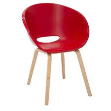 SILLON ROJO BASE MADERA ELENA