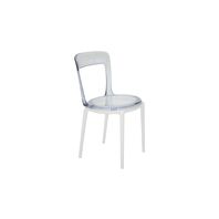SILLA TRANSPARENTE Y BLANCO LUNA C