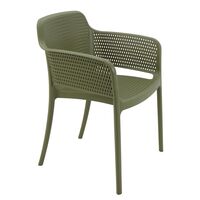 SILLA VERDE OLIVA CON BRAZOS GABRIELA