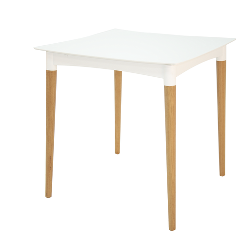 [92353010] MESA DIANA EN POLIPROPILENO BLANCO CON PATAS DE MADERA
