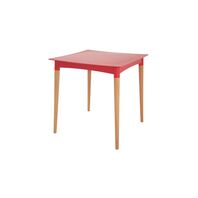 [92353040] MESA DIANA EN POLIPROPILENO ROJO CON PATAS DE MADERA