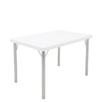 [92397210] MESA BLANCA 119 X 79 CM. CON PATAS DE ALUMINIO GEO