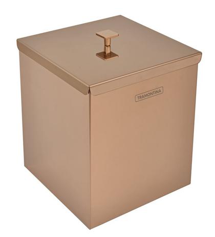 [94540063] BASURERO LUZ ROSE GOLD 4,5 L CON TAPA 