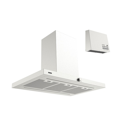 [95800124] CAMPANA DE ISLA DRITTA SILENT PRO 90, EN ACERO INOXIDABLE.CON MOTOR PARA EXTERIOR