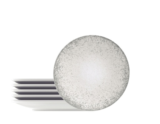 [96950181] JUEGO DE PLATOS DE POSTRE DE PORCELANA Ø21 CM. 6 PIEZAS CAMILA