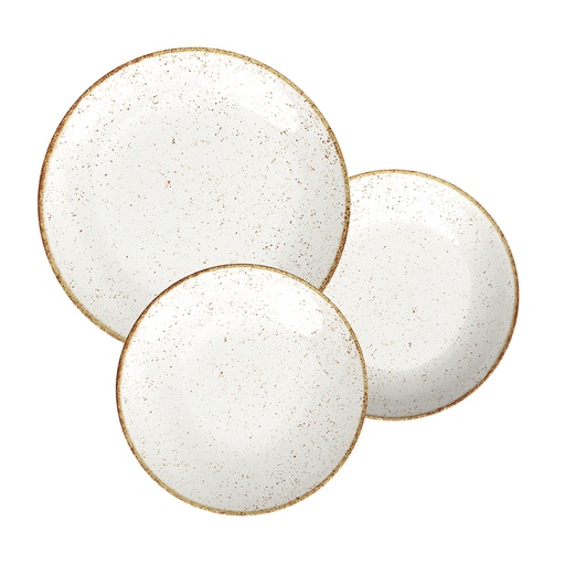 [96989004] JUEGO DE PLATOS 18 PIEZAS RUSTICO MARRON