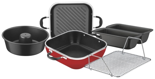 [20999753] JUEGO DE OLLAS 6 PIEZAS LYON RED