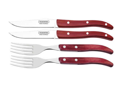 [29899519] JUEGO DE CUBIERTOS PARA CHURRASCO 4 PIEZAS POLYWOOD