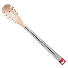 [63820501] CUCHARA PARA PASTA DE MADERA MANGO EN ACERO INOXIDABLE CUCINARE