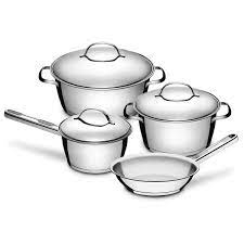 [65650326] JUEGO DE OLLAS EN ACERO INOXIDABLE CON FONDO TRIPLE 4 PIEZAS ALLEGRA