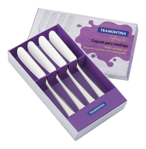 [66950730] JUEGO DE ESPATULAS PARA MANTEQUILLA EN ACERO INOXIDABLE 4 PIEZAS COSMOS