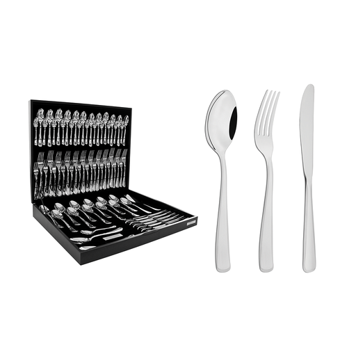 [66962306] CAJA DE CUBIERTOS EN ACERO INOXIDABLE 76 PIEZAS PACIFIC