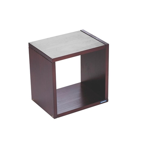 [91776003] CUBO DE MADERA DE PINO CON ACABADO TABACO 30X22X30 CM.