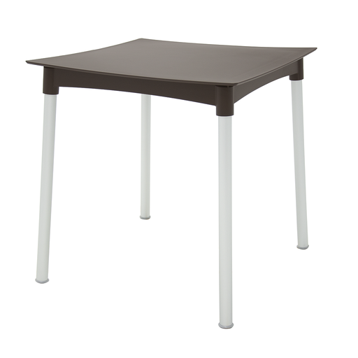 [92352109] MESA DIANA EN POLIPROPILENO MARRON CON PATAS DE ALUMINIO ANODIZADO