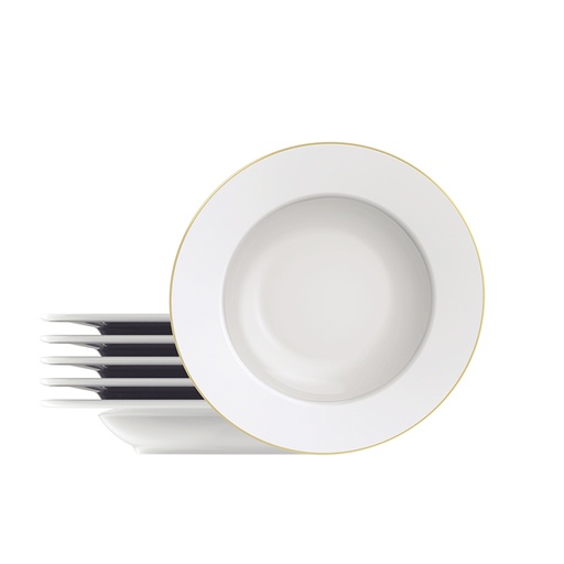 [96950091] JUEGO DE PLATOS HONDOS 23 CM. EN PORCELANA 6 PIEZAS  ELISA