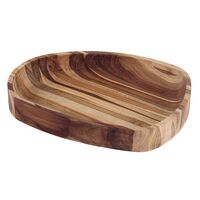 [13603351] FUENTE DE MADERA TECA PARA CHURRASCO 44X30 CM. BBQ