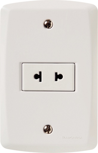 [57145014] CONJUNTO ARMADO 1 TOMACORRIENTE 2P UNIVERSAL 10A-15A 250V BLANCO LUX2