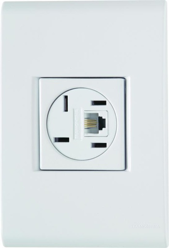 [57170018] CONJUNTO ARMADO TOMA DE TELEFONO 4P + RJ11 BLANCO LIZ