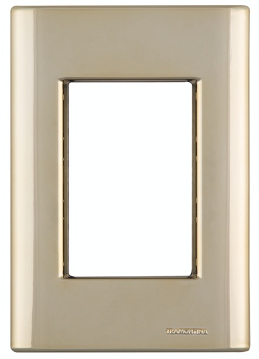 [57200061] TAPA 3 PUESTOS 4X2 ORO GIZ SOFT TOUCH