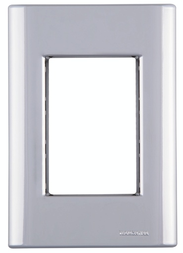 [57200063] TAPA 3 PUESTOS 4X2 PLATA GIZ