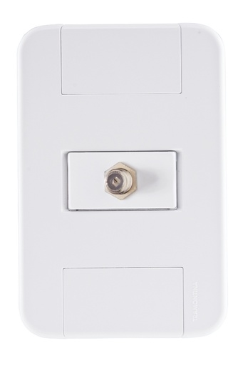 [57240017] CONJUNTO ARMADO TOMA TV/SAT COAXIAL BLANCO TABLET