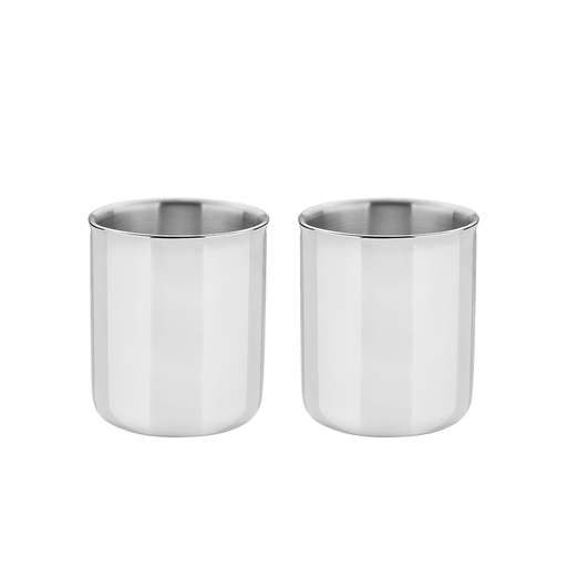 [64760600] JUEGO DE TAZAS PARA CAFE Y TE EN ACERO INOXIDABLE 2 PIEZAS