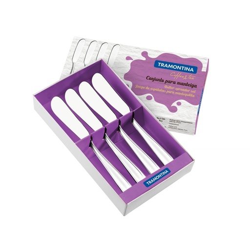 [66906730] JUEGO DE ESPATULA PARA MANTEQUILLA EN ACERO INOXIDABLE 4 PIEZAS LAGUNA