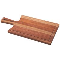[13554071] TABLA DE MADERA CON MANGO PARA CORTAR Y SERVIR CHURRASCO 40X21 CM. ROST