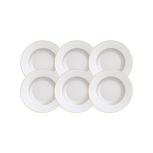 [96950090] JUEGO DE PLATOS DE POSTRE 21 CM. EN PORCELANA 6 PIEZAS ELISA