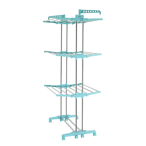 [91854170] TENDEDERO VERTICAL DE ACERO INOXIDABLE CON ESTANTES PLEGABLES 17M.