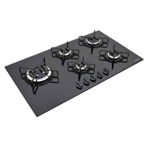 [94709321] PLACA DE COCCION PENTA SIDE PLUS B 5GG TRI 90, PERFECTA, CON TRIPLE LLAMA, EN VIDRIO TEMPLADO NEGRO, 86X51 CM