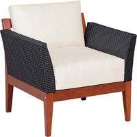 [13853056] SILLON DE FIBRA NEGRA Y MADERA JATOBA Y TAPIZADO ACQUA BLOCK