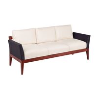 [13875056] SOFA CON 3 PLAZAS DE FIBRA NEGRA Y MADERA JATOBA CON ECO BLINDAGE