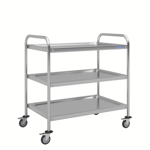 [68360836] CARRO AUXILIAR DE ACERO INOXIDABLE CON 3 SUPERFICIES, 830X530MM
