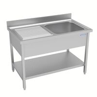 [68722713] FREGADERO DE ACERO INOXIDABLE CON 1 CUBA IZQUIERDA, CON ENTREPAÑO INFERIOR