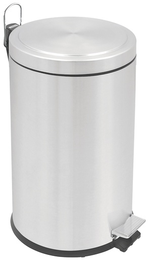 [94538512] BASURERO BRASIL PLUS 12 L, CON PEDAL, CIERRE SUAVE, EN ACERO INOX.