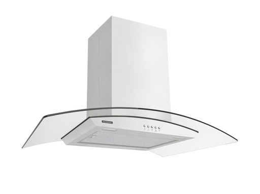 [95800020] - CAMPANA NEW VETRO ISLA 90, PERFECTA, EN ACERO INOX. CON VIDRIO, 90 CM.