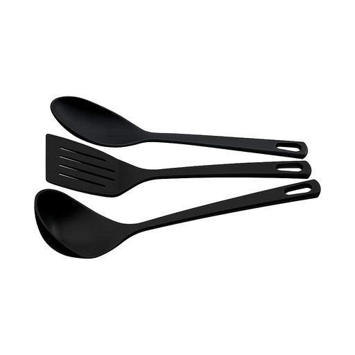 [25099014] JUEGO DE UTENSILIOS NEGROS 3 PIEZAS EASY