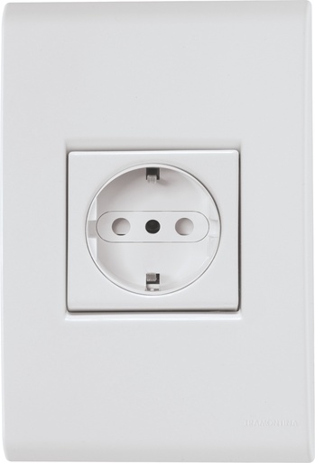 [57170023] CONJUNTO ARMADO TOMACORRIENTE SCHUCKO 2P+T 16A 250V BLANCO LIZ