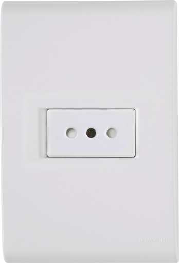 [57170025] CONJUNTO ARMADO TOMACORRIENTE MODELO ITALIANO 2P+T 10A BLANCO LIZ