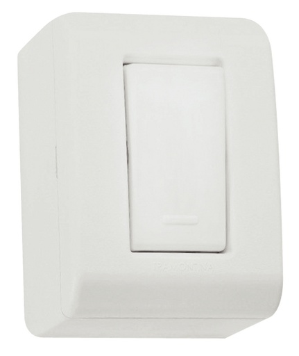 [57304001] CONJUNTO ARMADO SOBREPONER INTERRUPTOR SIMPLE 10A 250V BLANCO LIXFLEX