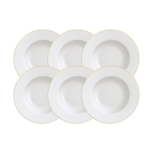 [96950089] JUEGO DE PLATOS RASOS 28 CM. EN PORCELANA 6 PIEZAS ELISA