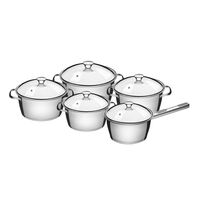 [65660794] JUEGO DE OLLAS EN ACERO INOXIDABLE FONDO TRIPLE 5 PIEZAS ALLEGRA