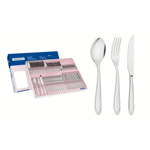 [66906784] JUEGO DE CUBIERTOS EN ACERO INOXIDABLE 60 PIEZAS LAGUNA