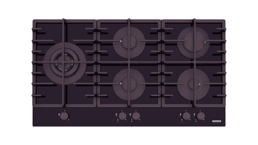 [94709124] PLACA DE COCCION A GAS GLASS PENTA PLUS 5GG TRI HE, EN VIDRIO TEMPLADO, REJILLAS DE HIERRO FUNDIDO, PRIME