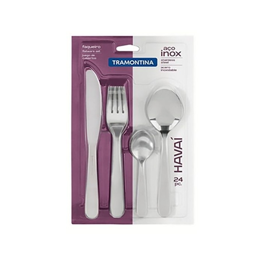 [66905094] JUEGO DE CUBIERTOS EN ACERO INOXIDABLE 24 PIEZAS HAVAI