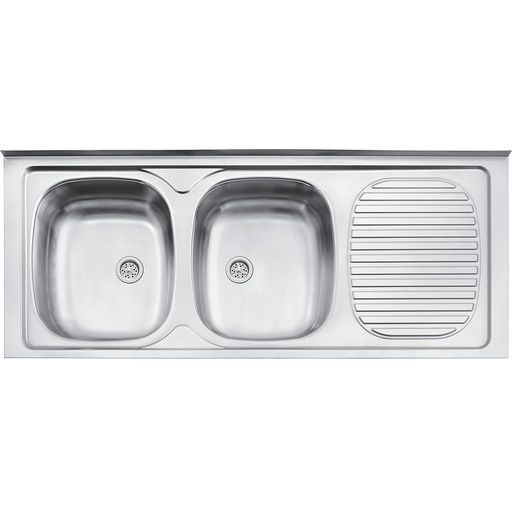 [93445601] - LAVAPLATOS STRATTA 2C 34, PERFECTA, DE SOBREPONER, EN ACERO INOX. 120X50 CM