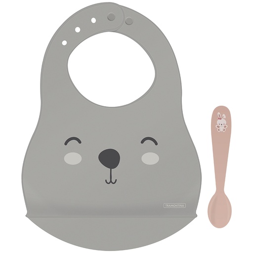 [23797404] JUEGO DE BABERO Y CUCHARA INFANTIL 2 PIEZAS LE PETIT