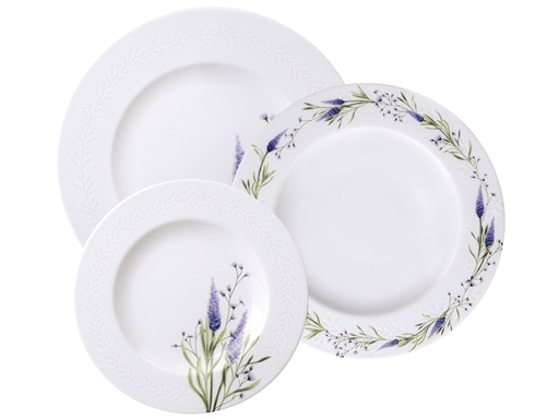 [96589051] JUEGO DE PLATOS DE PORCELANA 12 PIEZAS LILLA